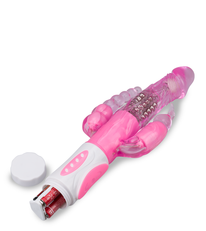 Triple penetration rotating rabbit vibrator