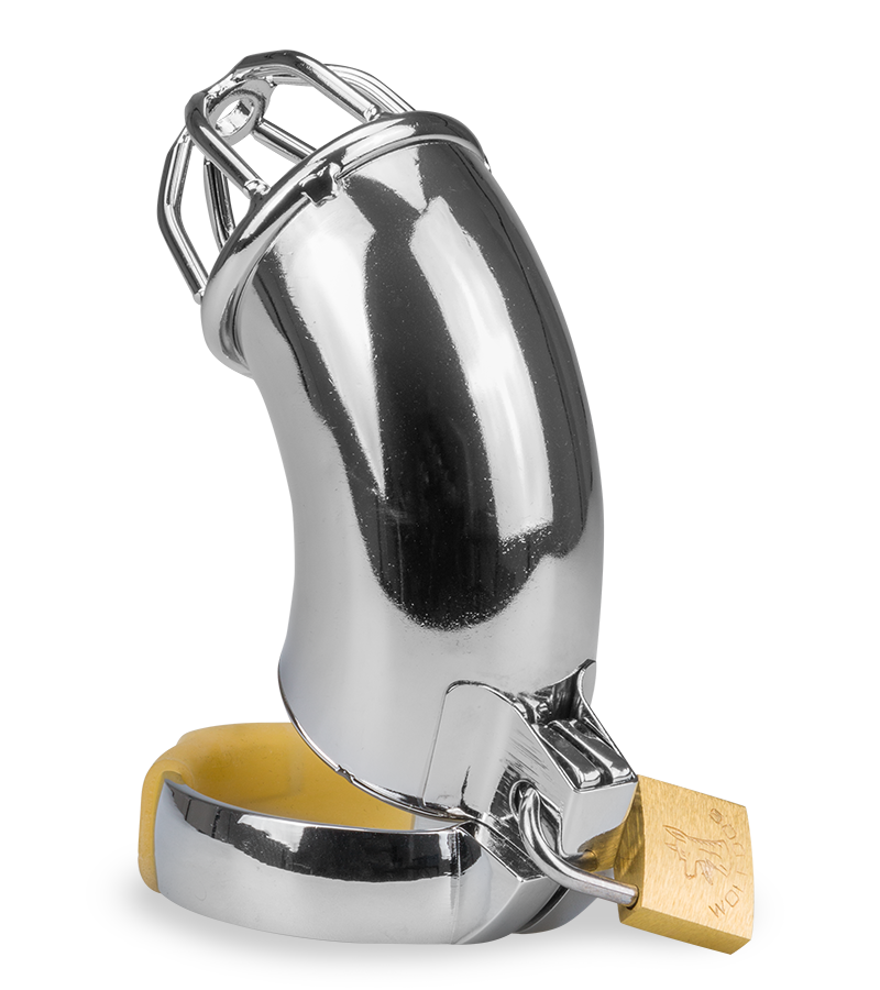 Turtleneck chastity cage for men