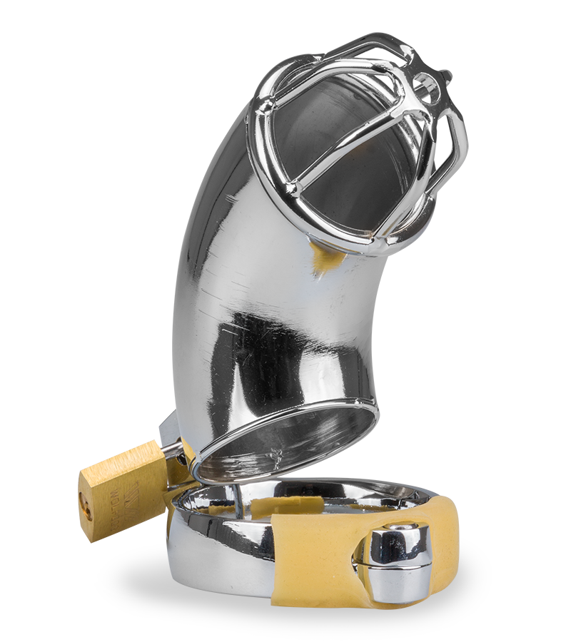 Turtleneck chastity cage for men