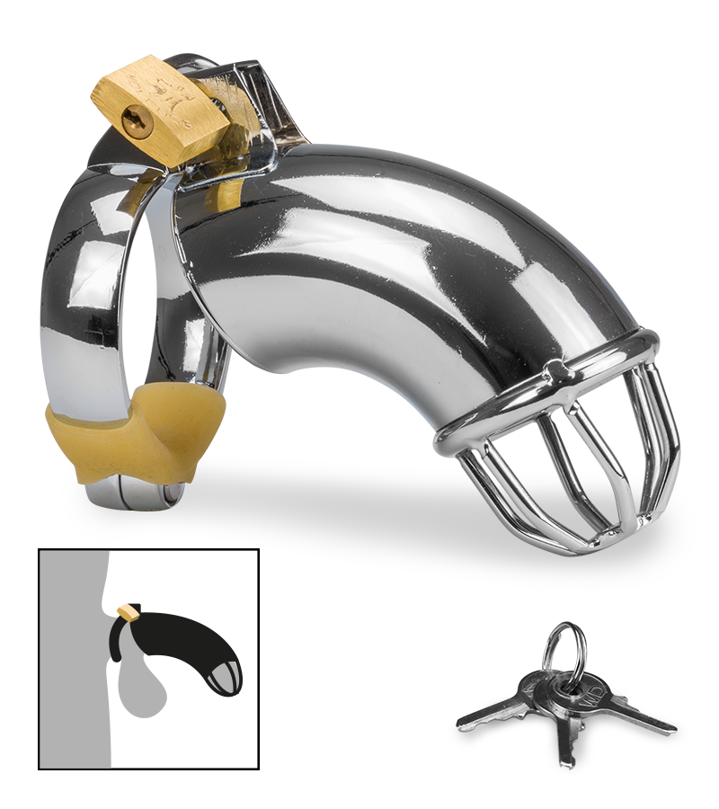 Turtleneck chastity cage for men