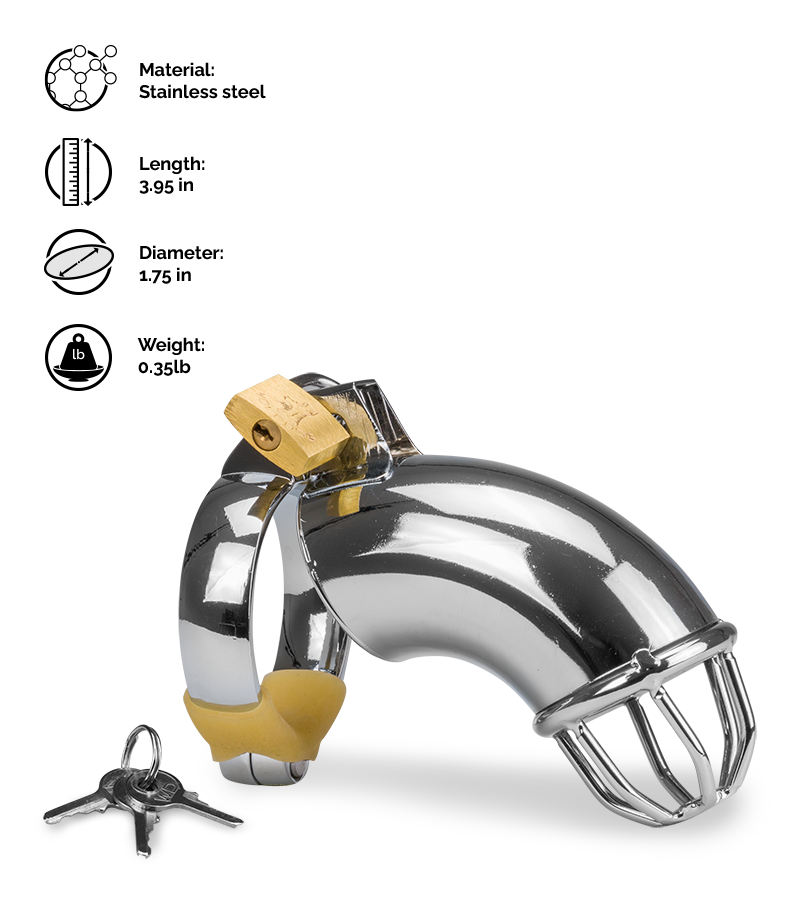 Turtleneck chastity cage for men