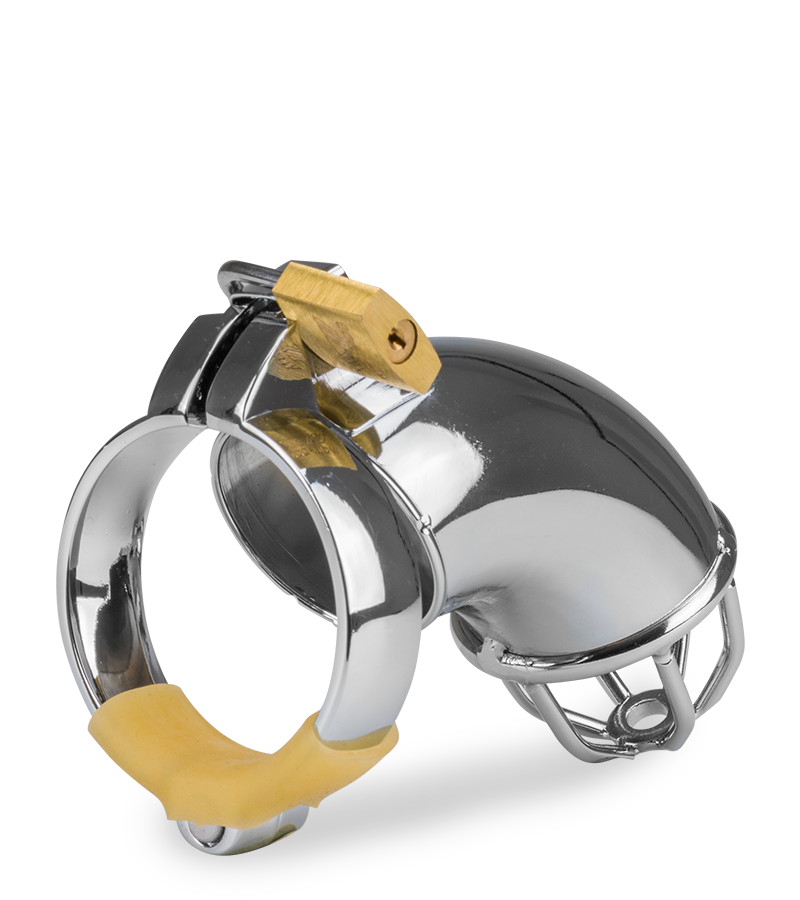 Turtleneck chastity cage for men