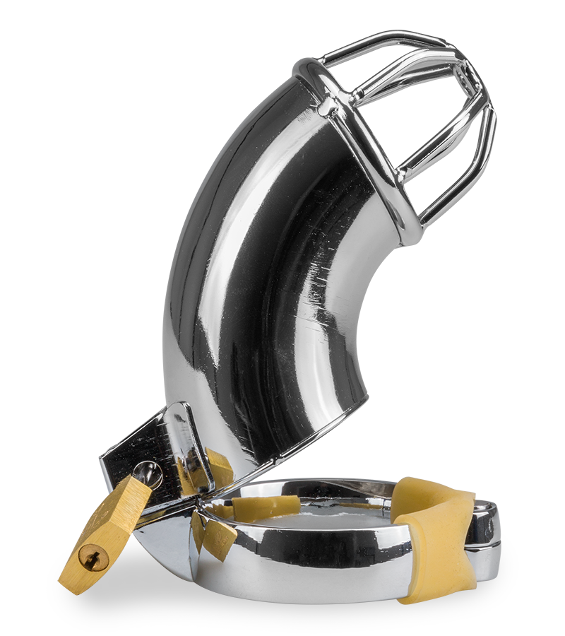 Turtleneck chastity cage for men