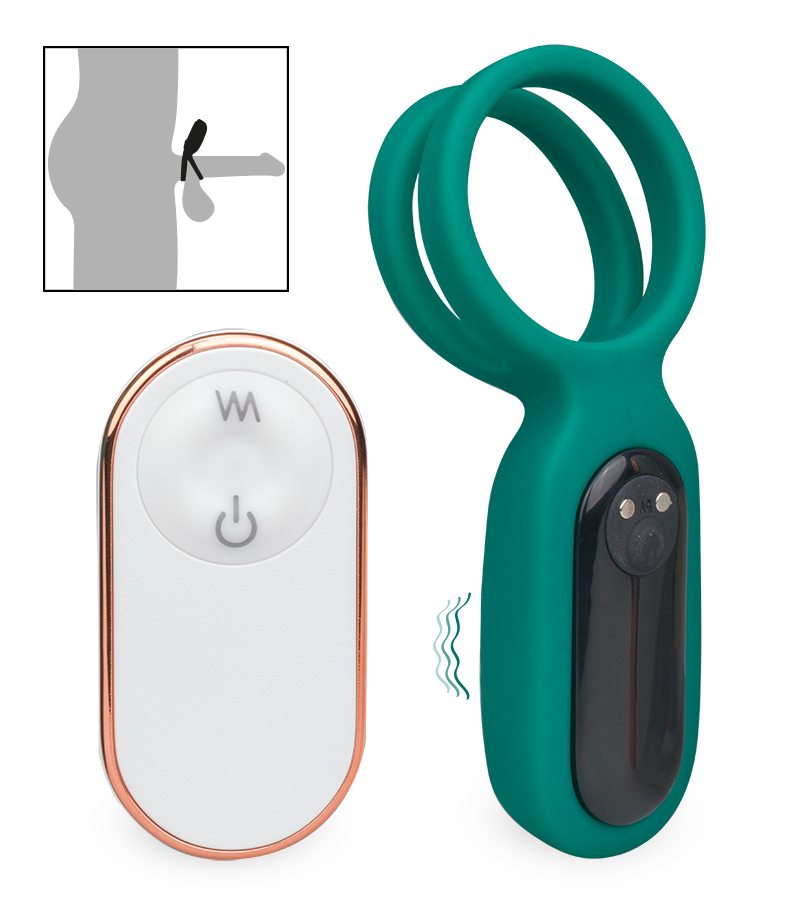 Unity vibrating double cock ring with clit stimulator