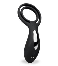 Load image into Gallery viewer, USB vibrator for couples with cock and ball rings
