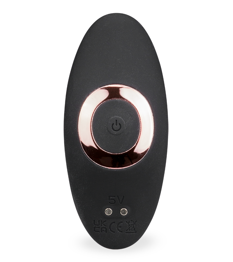 Verso remote-controlled vibrating and thrusting butt plug