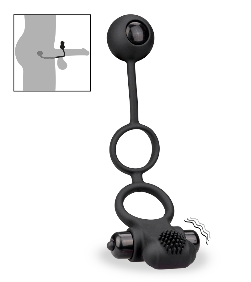 Vibrating anal bead double cock ring 10 speeds