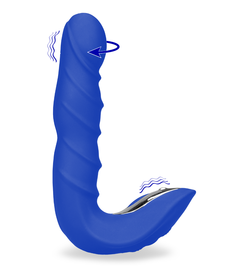 Vibrating and rotating prostate stimulator 20 modes