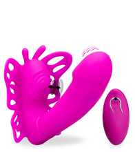 Load image into Gallery viewer, Vibrating and throbbing wearable clit and G-spot vibe 12 speeds