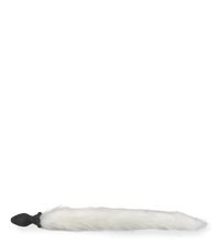 Load image into Gallery viewer, Vibrating butt plug with white synthetic fur tail