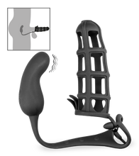 Load image into Gallery viewer, Vibrating cock ring and prostate stimulating penis cage