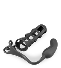 Load image into Gallery viewer, Vibrating cock ring and prostate stimulating penis cage