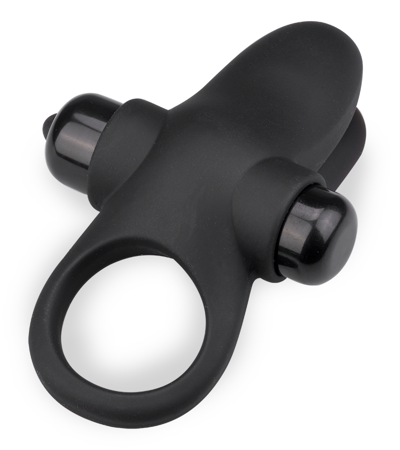 Vibrating cock ring with clit stimulator