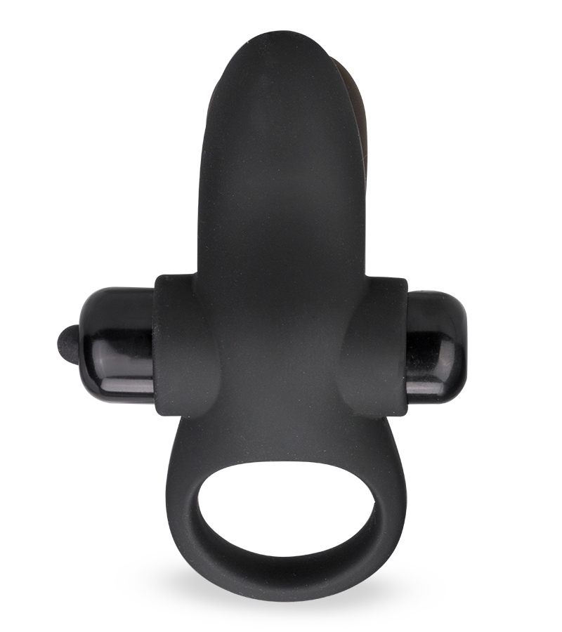 Vibrating cock ring with clit stimulator