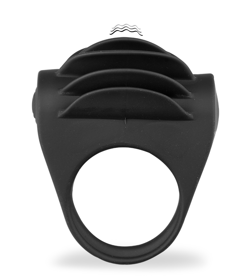 Vibrating cock ring with pleasure tongues