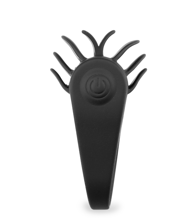 Vibrating cock ring with pleasure tongues