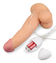 Load image into Gallery viewer, Vibrating curved strap on dildo 8.75 inches 10 modes