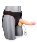 Vibrating curved strap on dildo 8.75 inches 10 modes