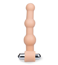 Load image into Gallery viewer, Vibrating dual penetration cock ring with 3 beads