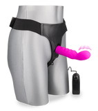 Vibrating G-spot strap on dildo harness