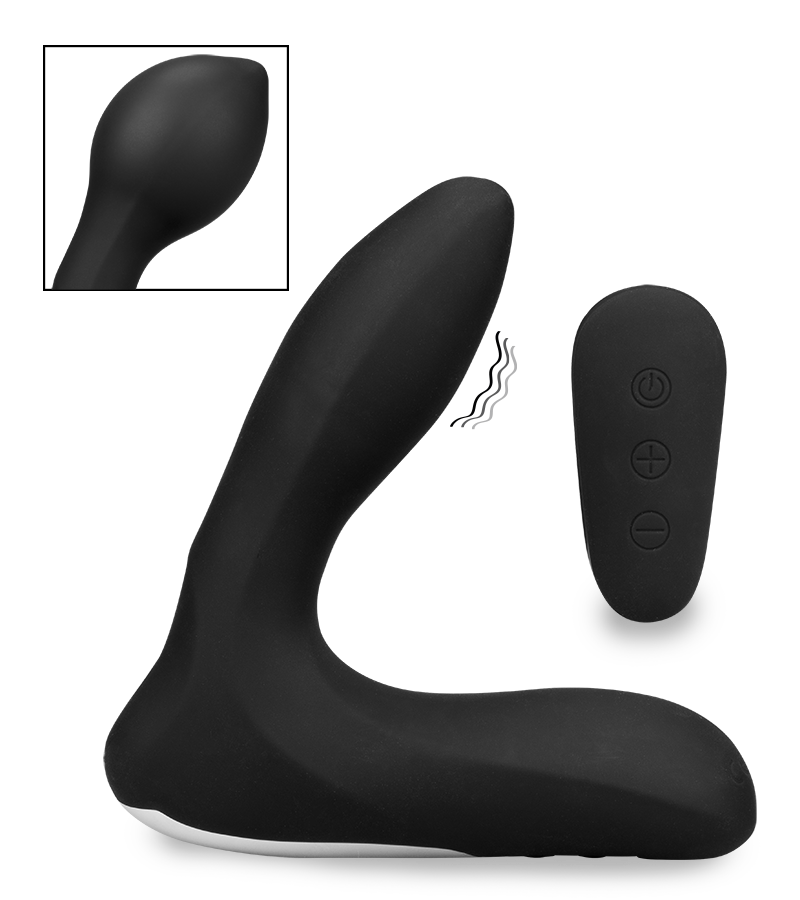Vibrating inflatable prostate stimulator