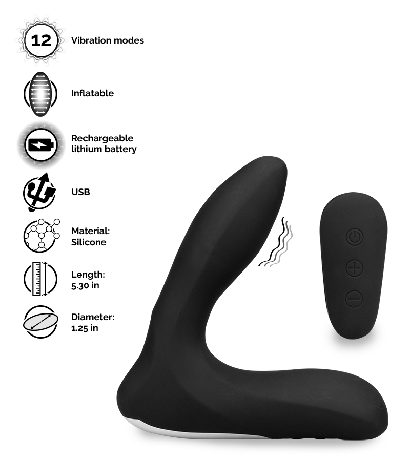 Vibrating inflatable prostate stimulator