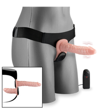 Load image into Gallery viewer, Vibrating lifelike double strap on dildo