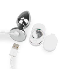 Load image into Gallery viewer, Vibrating light-up bejewelled anal plug