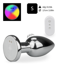 Load image into Gallery viewer, Vibrating light-up bejewelled anal plug