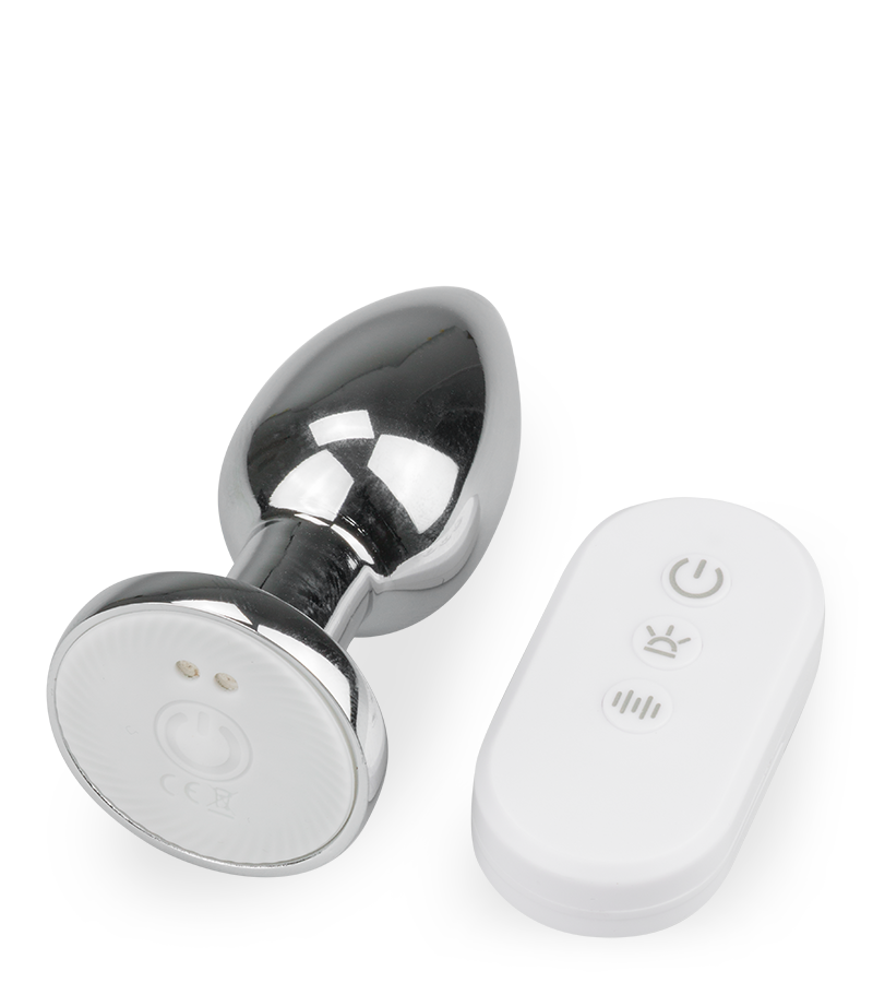 Vibrating light-up bejewelled anal plug