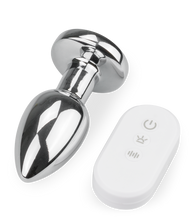 Load image into Gallery viewer, Vibrating light-up bejewelled anal plug