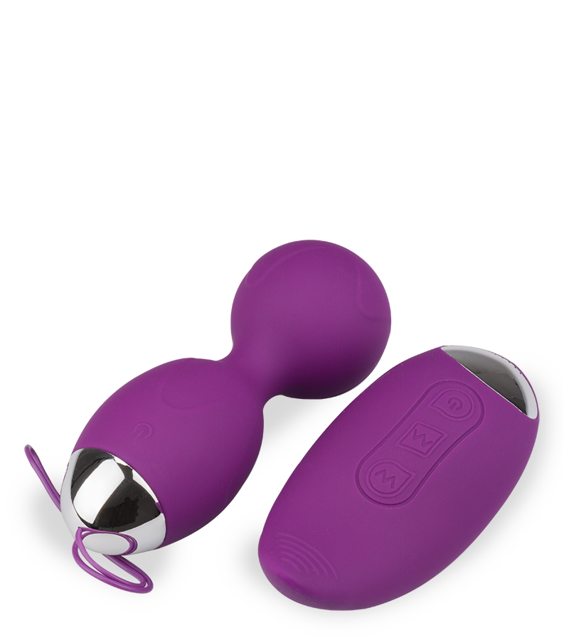 Vibrating love egg with a vibrating clitoris-stimulating remote control