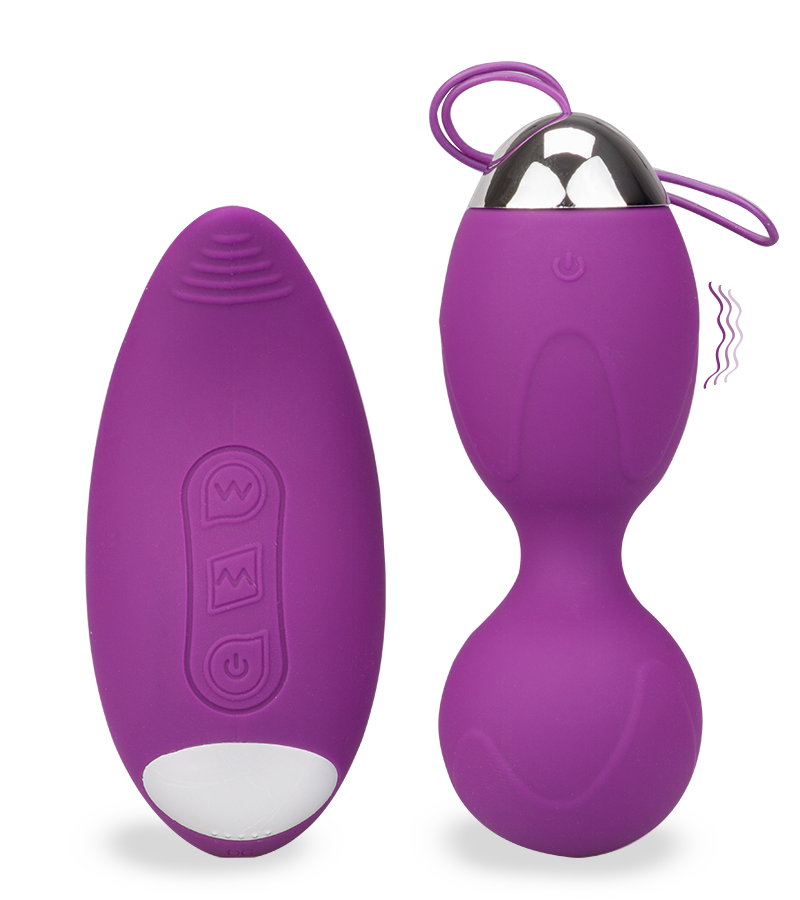 Vibrating love egg with a vibrating clitoris-stimulating remote control