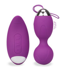 Load image into Gallery viewer, Vibrating love egg with a vibrating clitoris-stimulating remote control