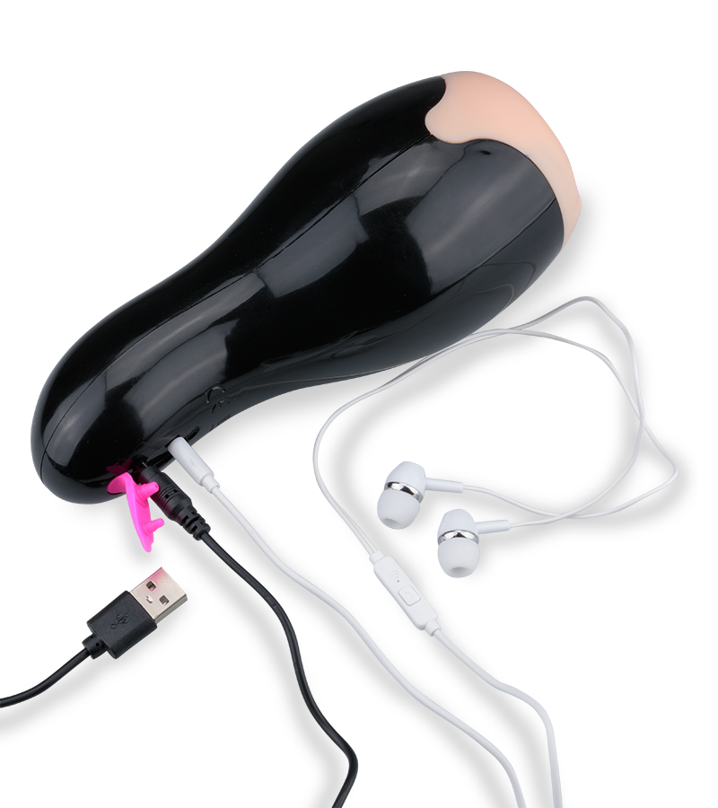 Vibrating masturbator with audio feature 12 modes