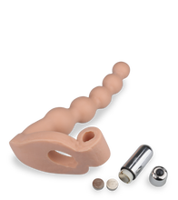 Load image into Gallery viewer, Vibrating penetrating cock ring with beads