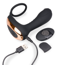 Load image into Gallery viewer, Vibrating prostate stimulator with cock ring 7 modes