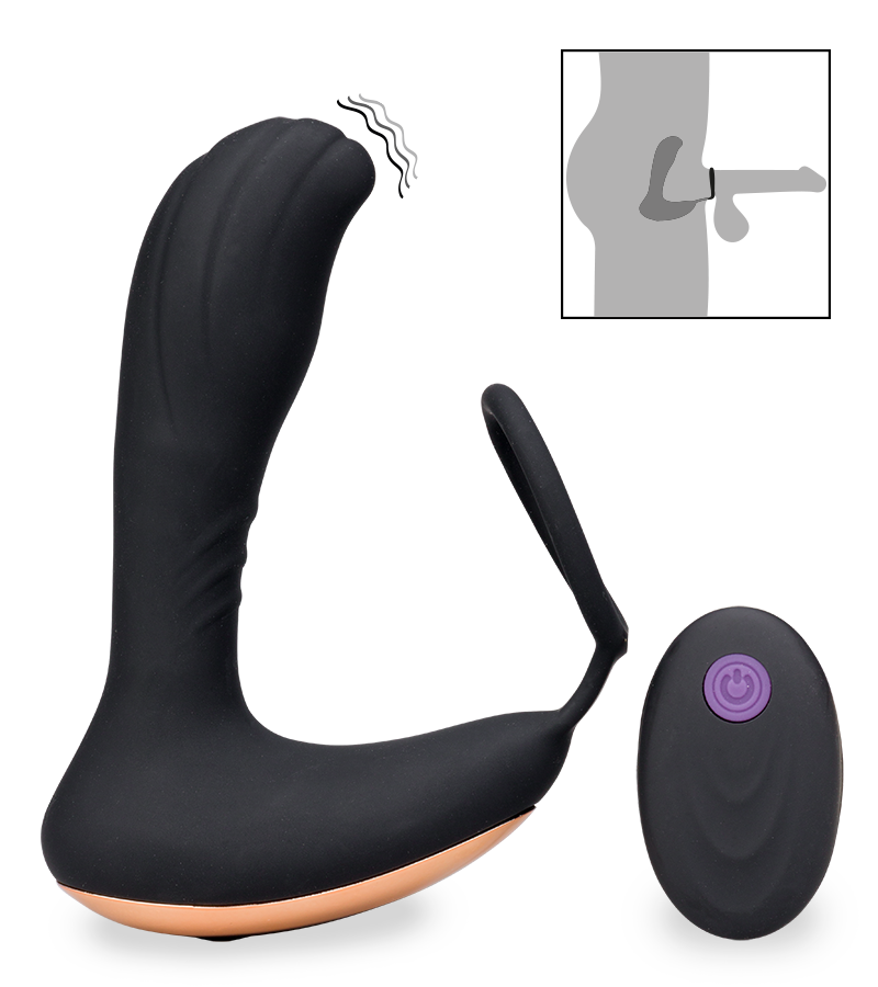 Vibrating prostate stimulator with cock ring 7 modes
