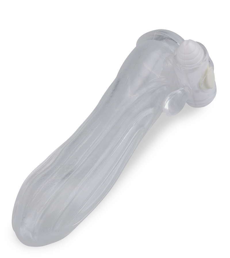 Vibrating ribbed penis-enhancing sleeve