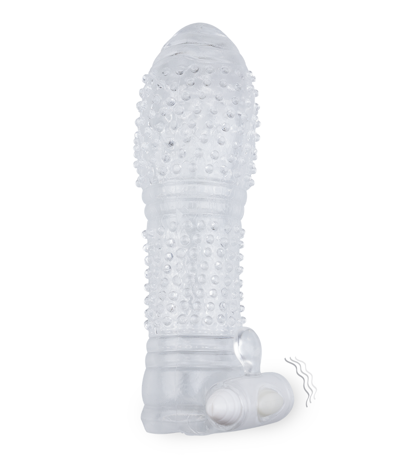 Vibrating spiky-texture penis sleeve