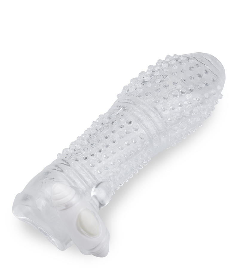 Vibrating spiky-texture penis sleeve