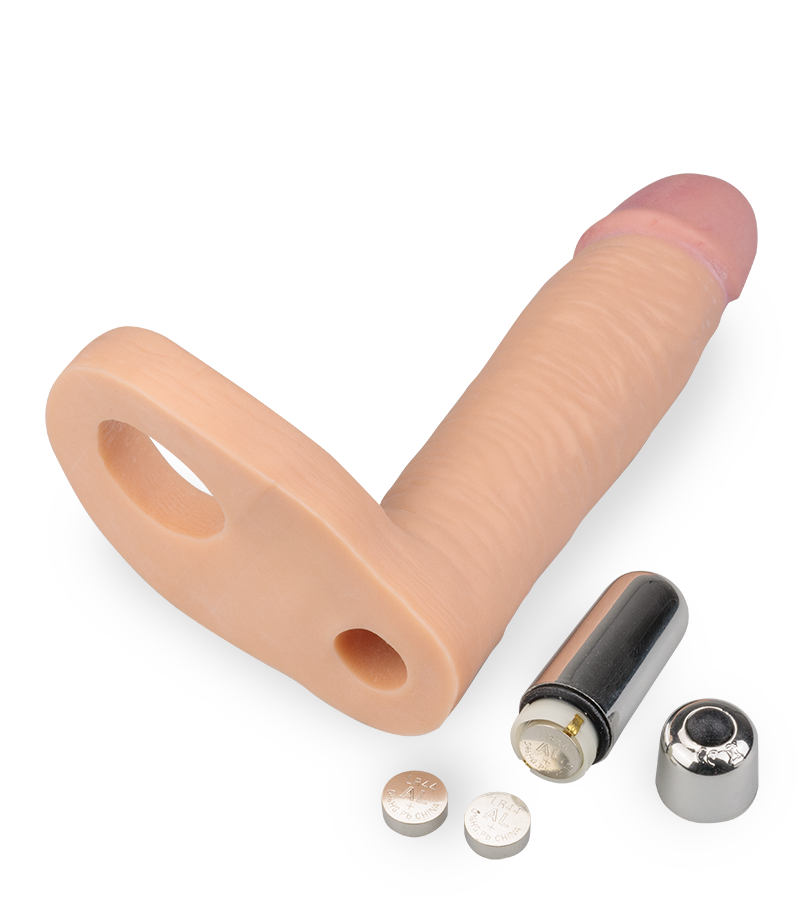 Vibrating strap on dildo for double penetration