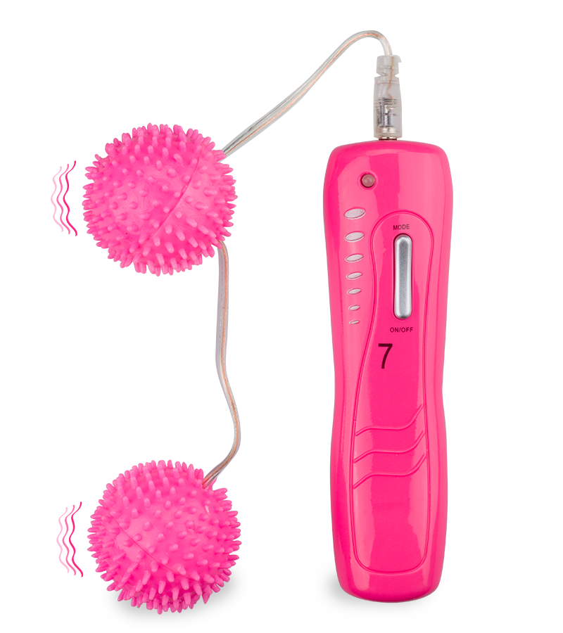 Vibrating textured Ben Wa balls