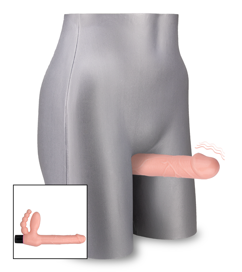 Vibrating triple penetration dildo