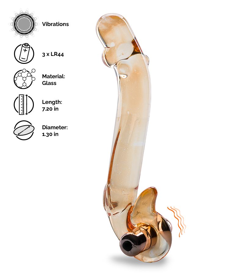 Virtuoso vibrating glass dildo