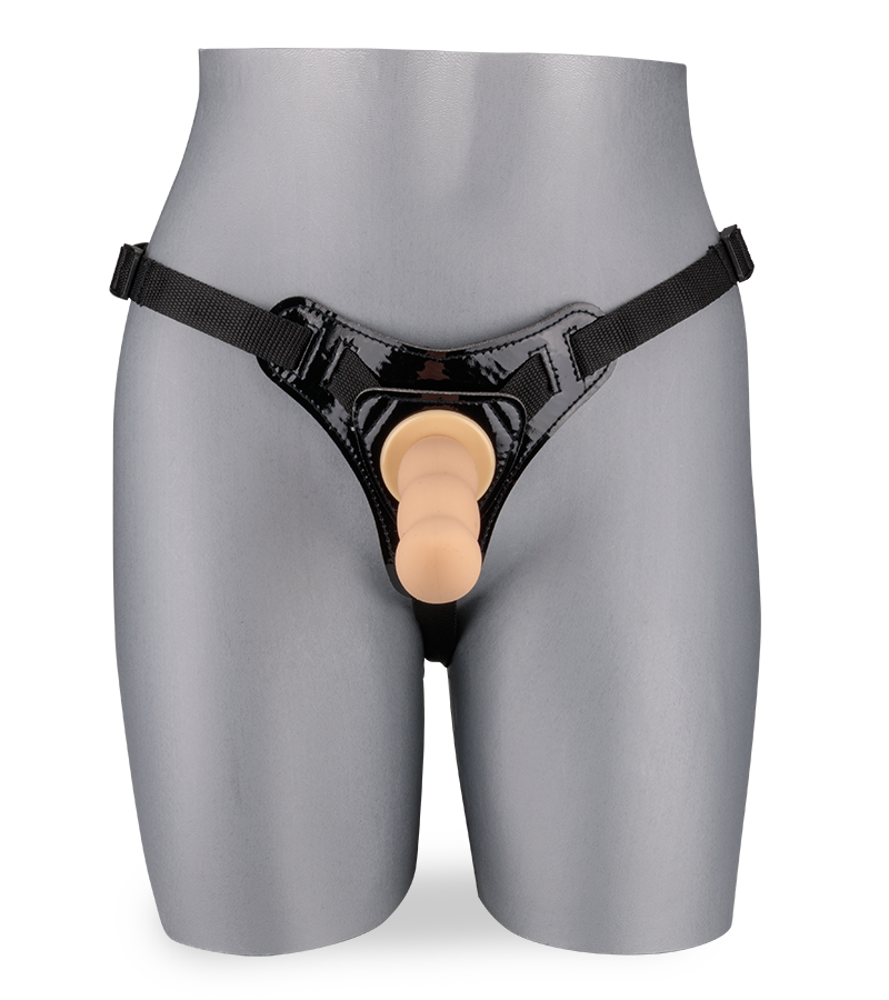 Wavy strap on dildo harness kit