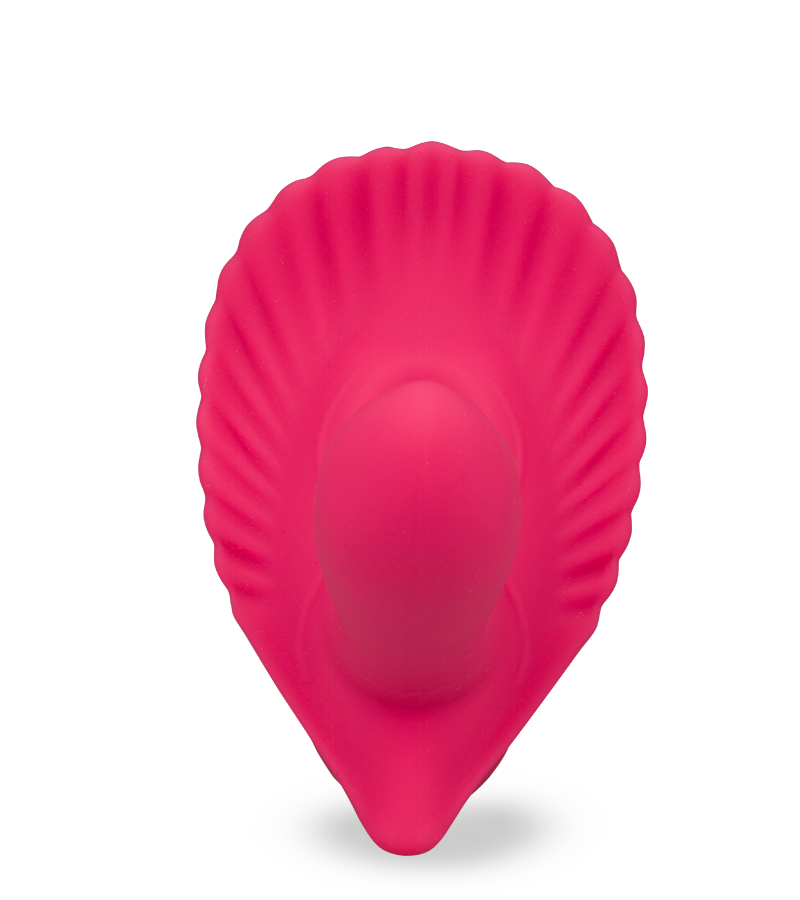 Wearable vibrating shell dildo