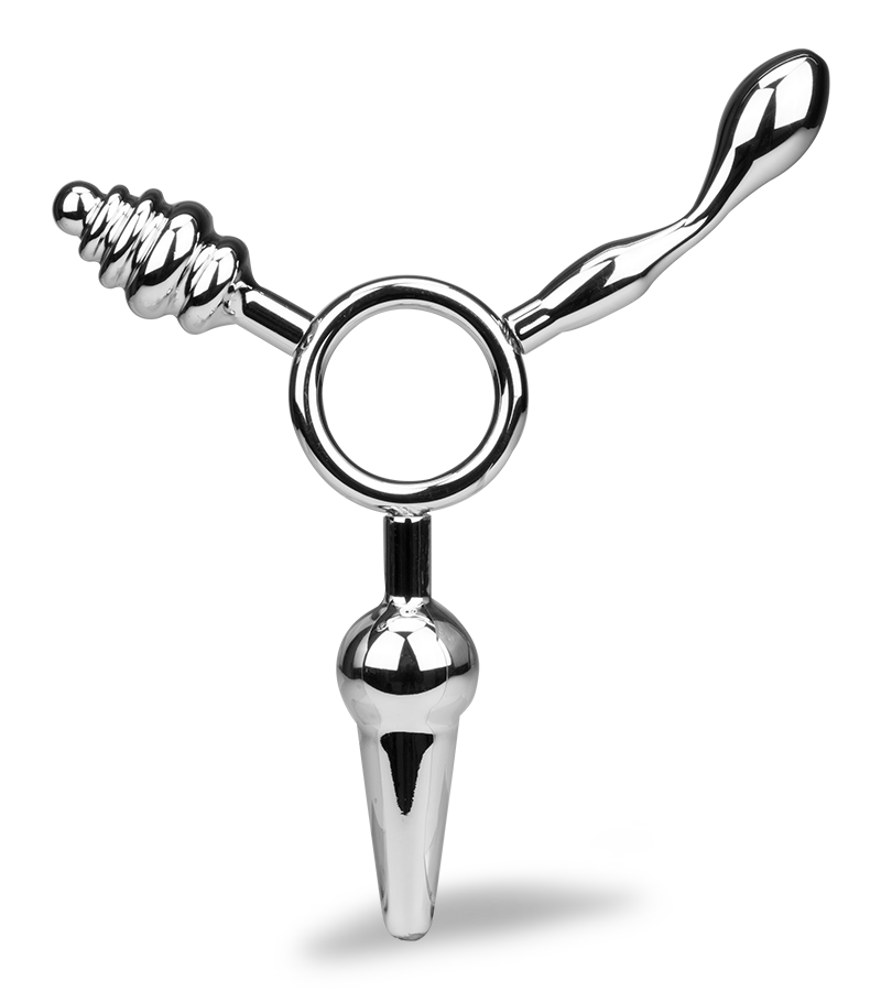 Wheel triple metal butt plug