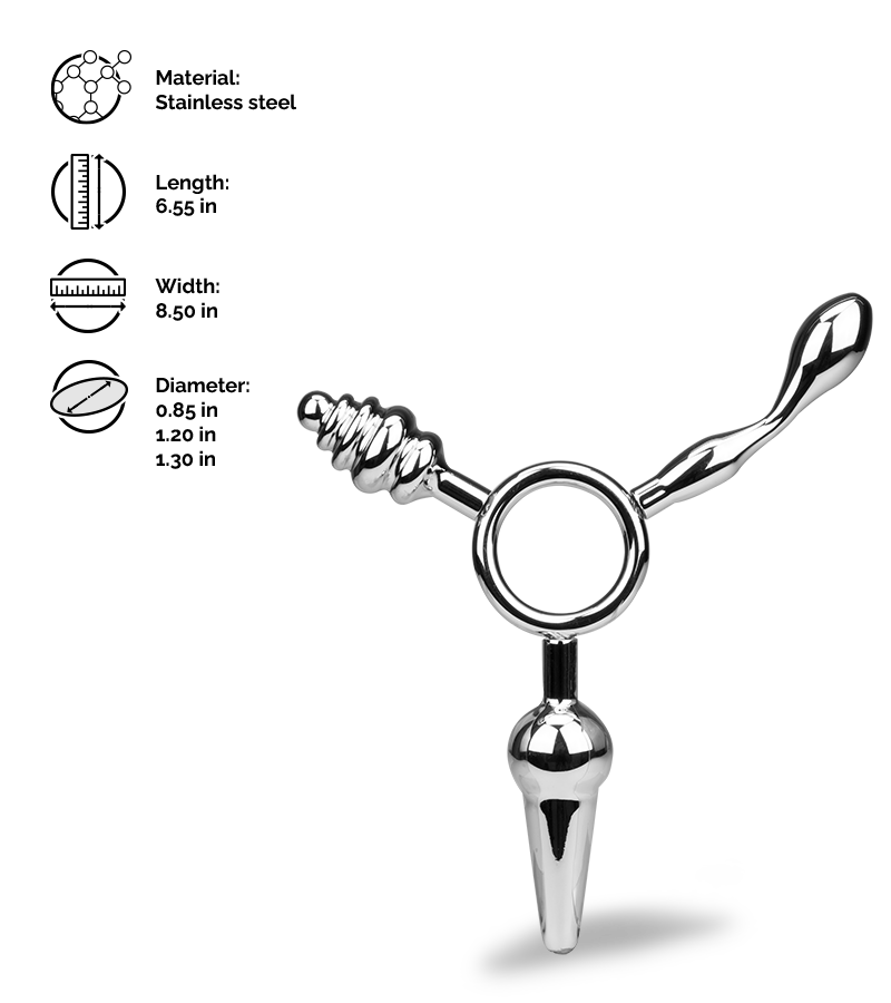 Wheel triple metal butt plug