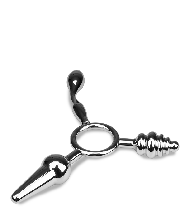 Wheel triple metal butt plug